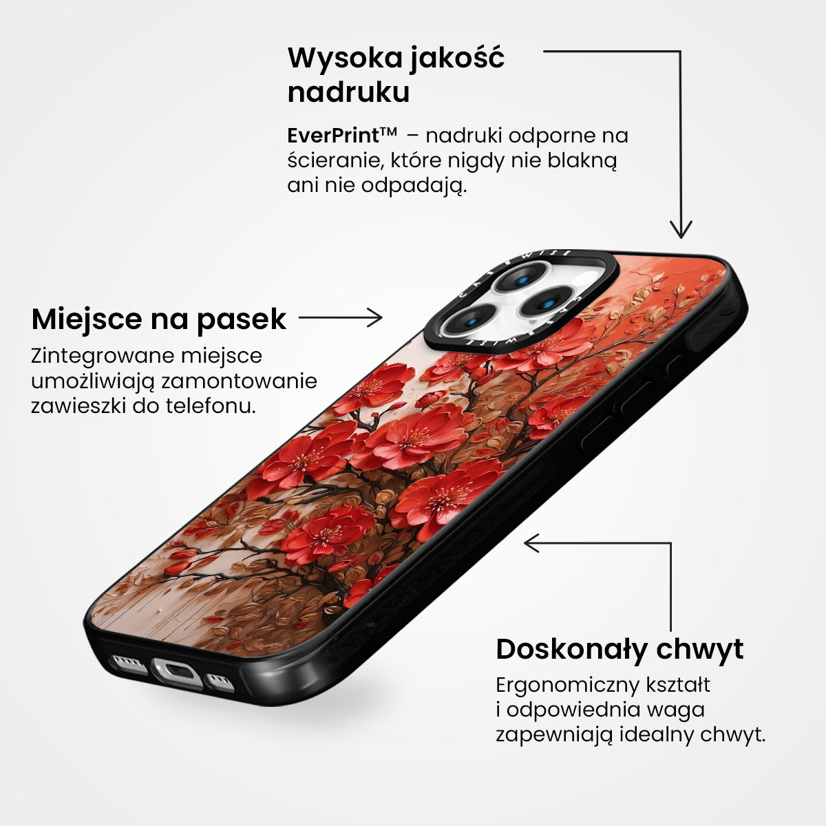 Czerwone Abstrakcyjne Kwiatki - Etui