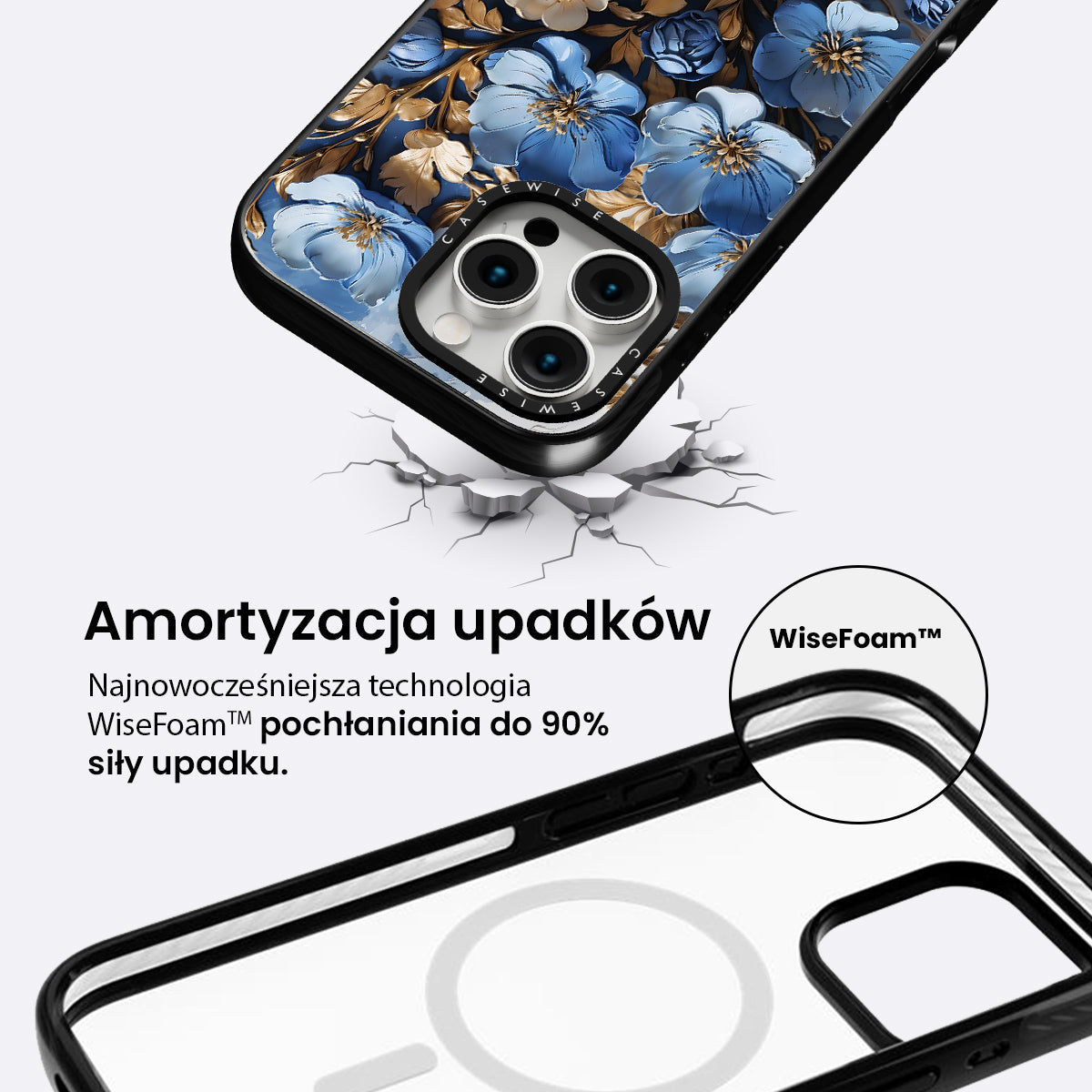 Błękitny Bukiet Kwiatów - Etui