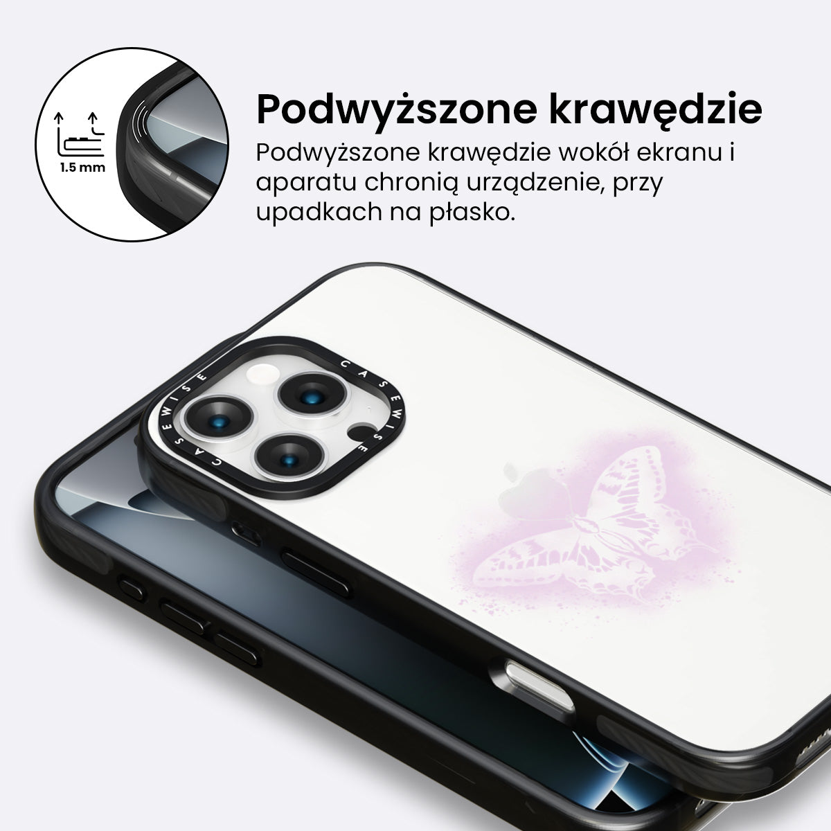 Różowy tusz motylkowy - Etui