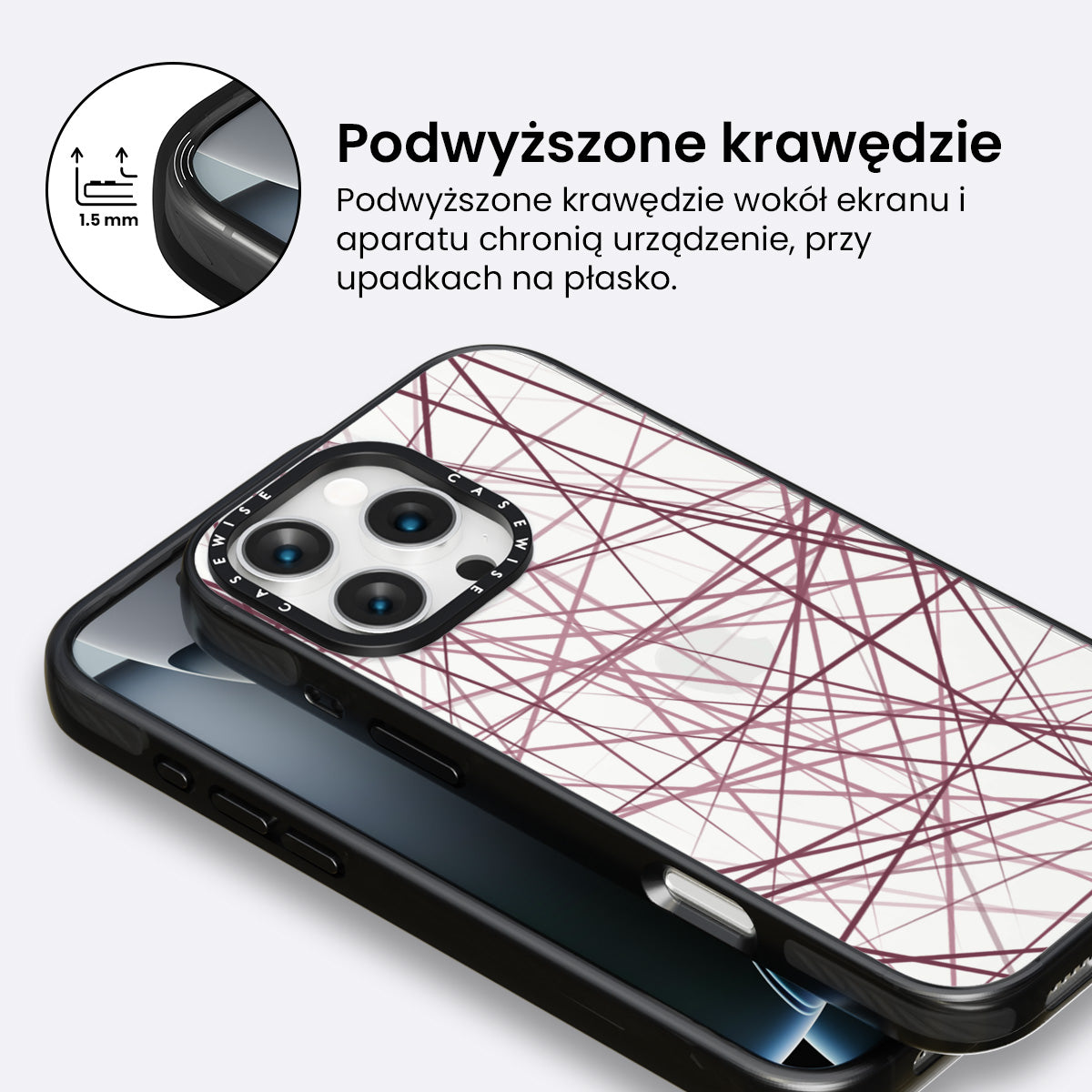 Różowe linie - Etui