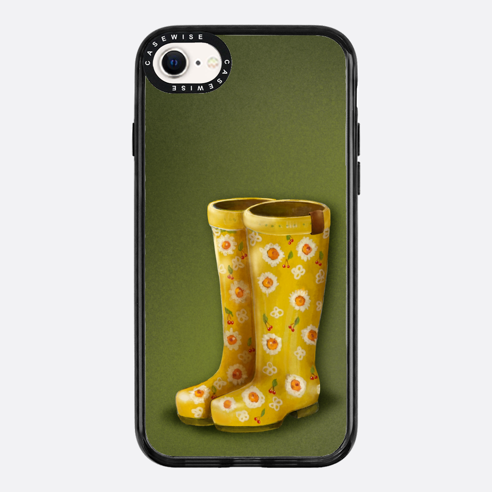 Żółte kalosze w kwiaty - Etui