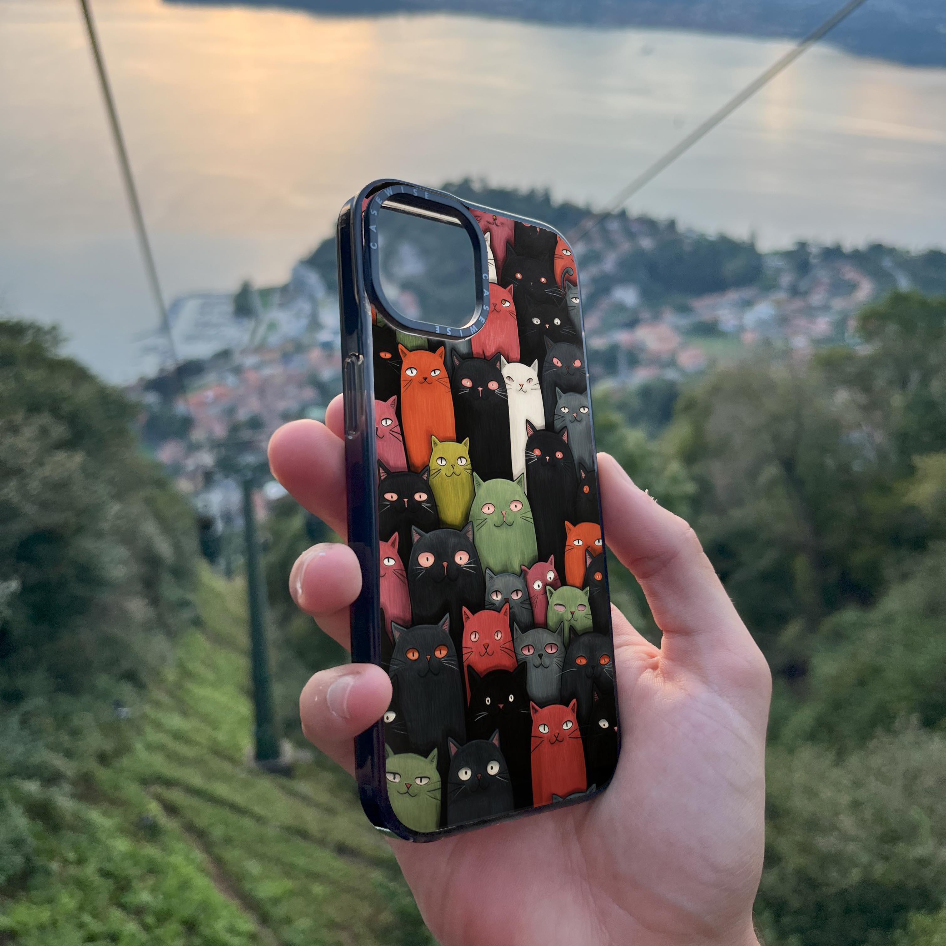 Colorful Cat Crowd - Etui