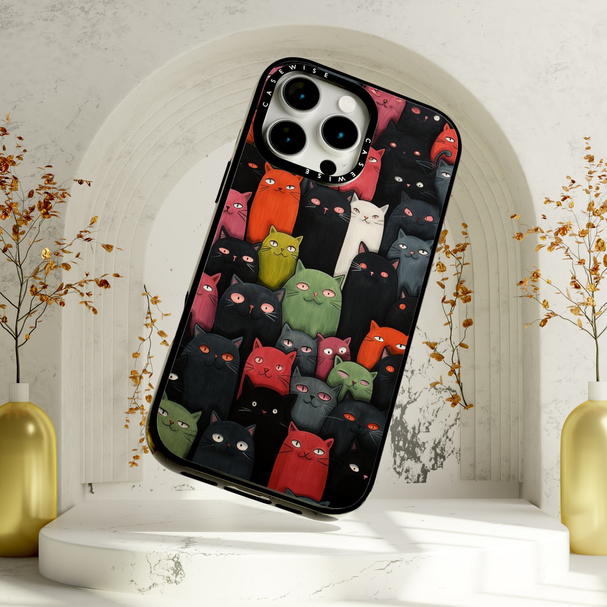 Colorful Cat Crowd - Etui