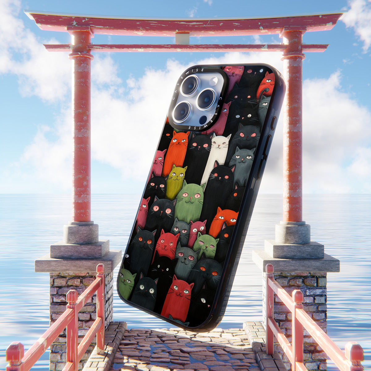 Colorful Cat Crowd - Etui