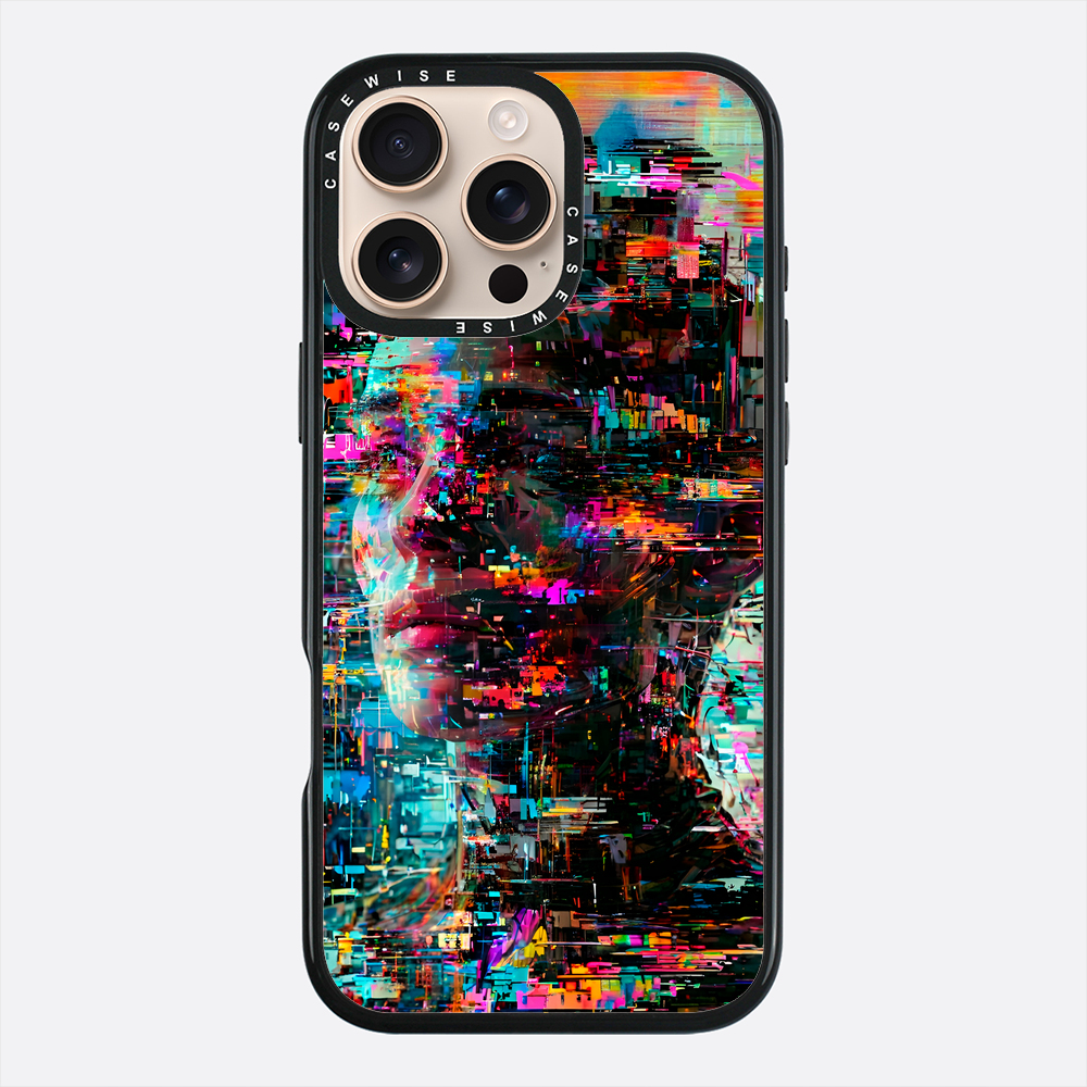 Abstrakcyjny obraz olejny z efektem Glitch - Etui