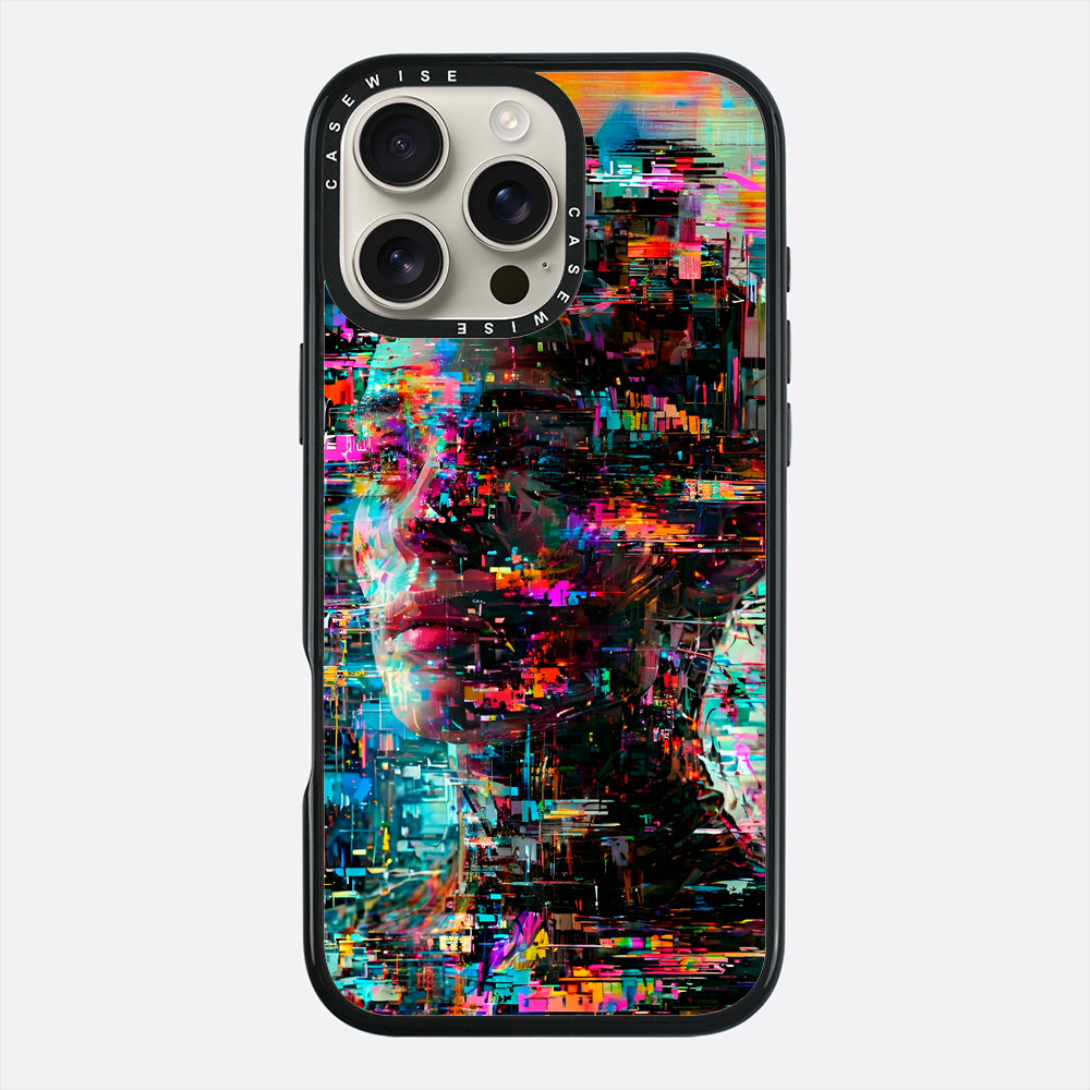 Abstrakcyjny obraz olejny z efektem Glitch - Etui