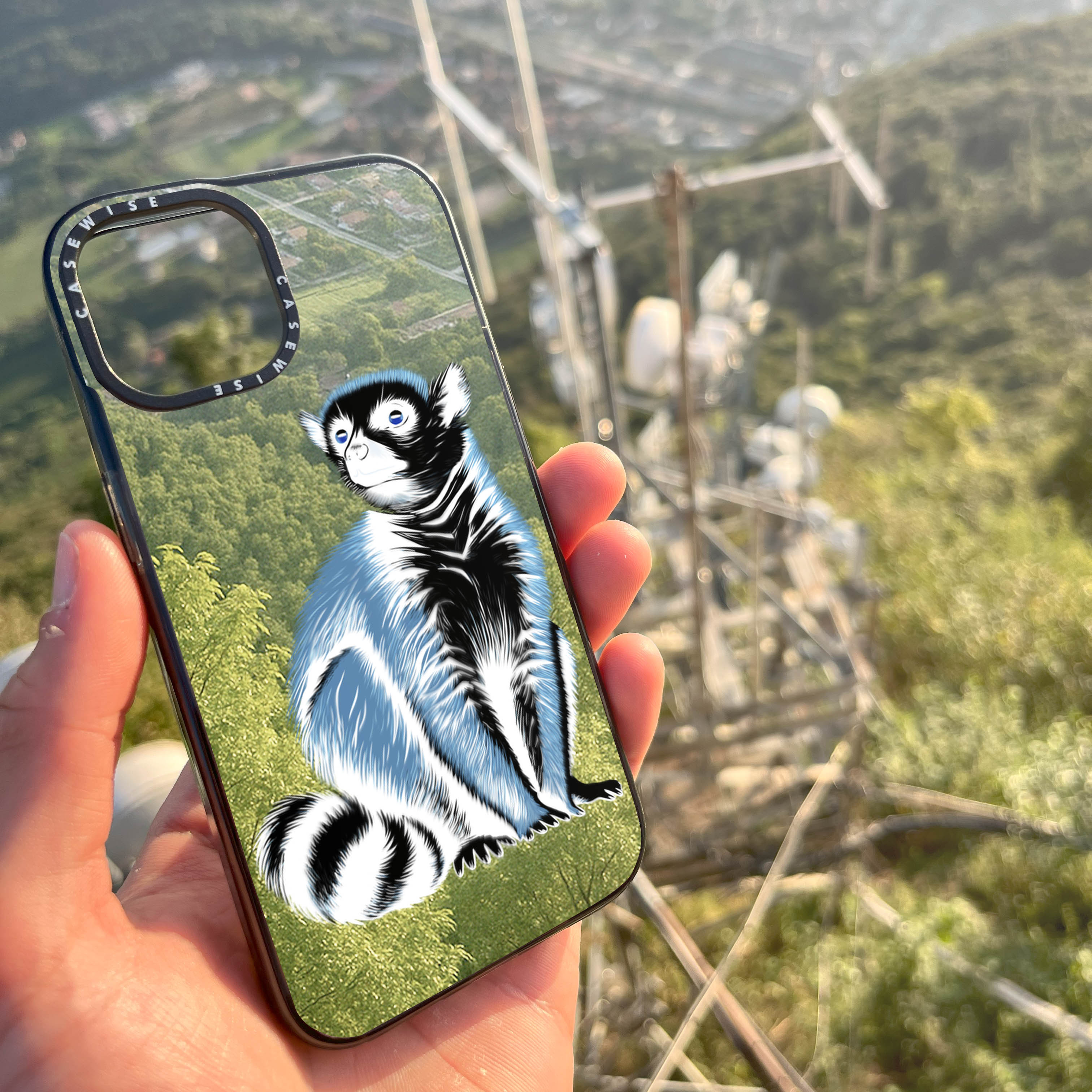 Lemur koroniasty negatyw - Etui