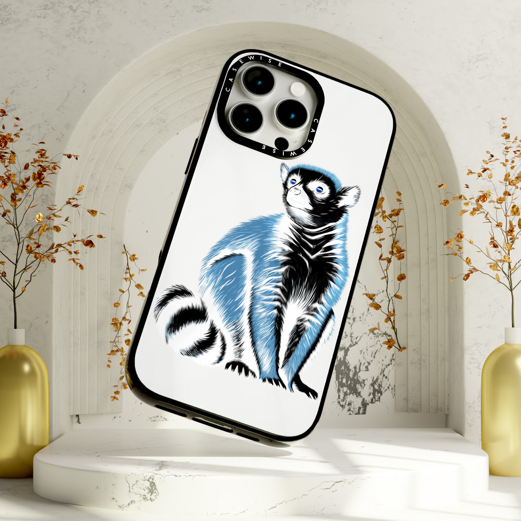 Lemur koroniasty negatyw - Etui