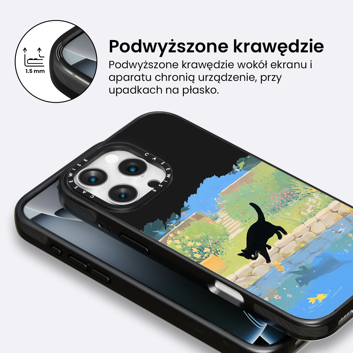 Czarny Kot i Złota Rybka nad Stawem - Etui