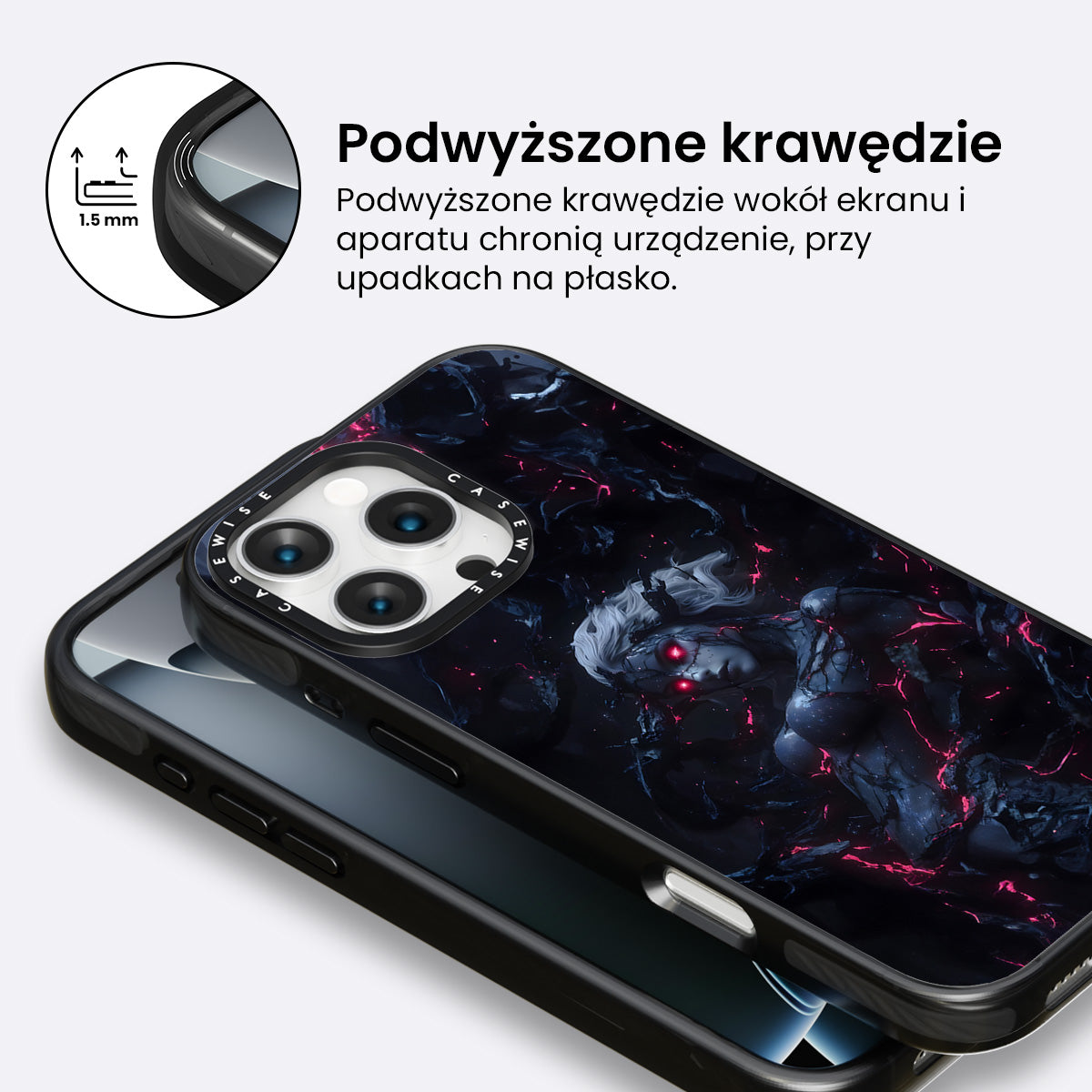 Czerwona Demoniczna Dziewczyna w Czarnym Dymie - Etui