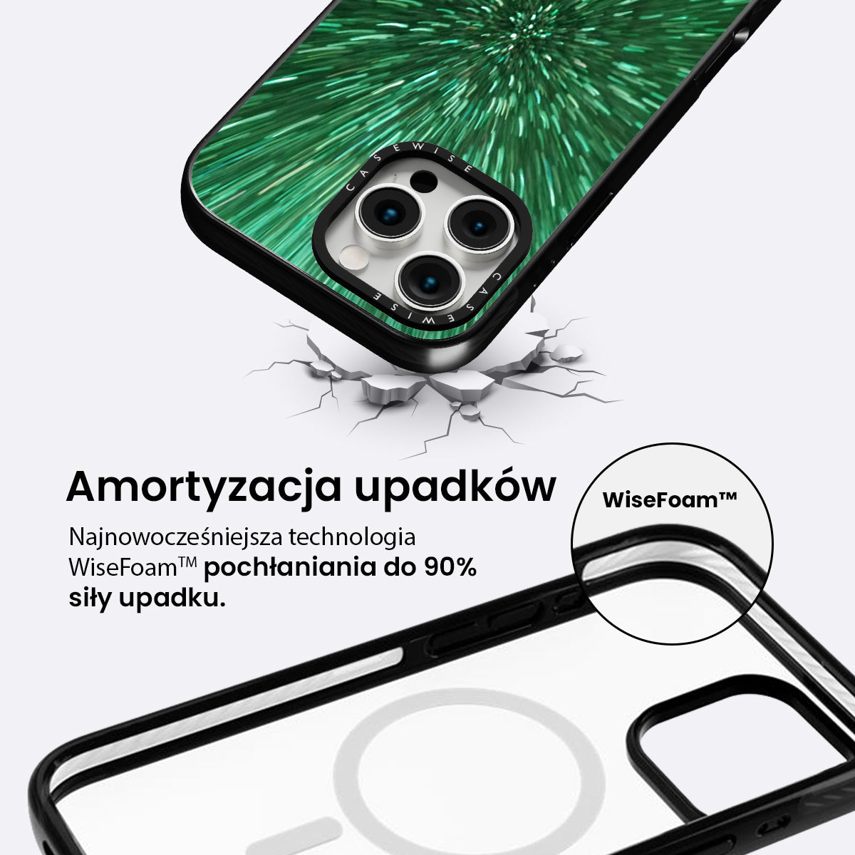 Brokat zielony - Etui