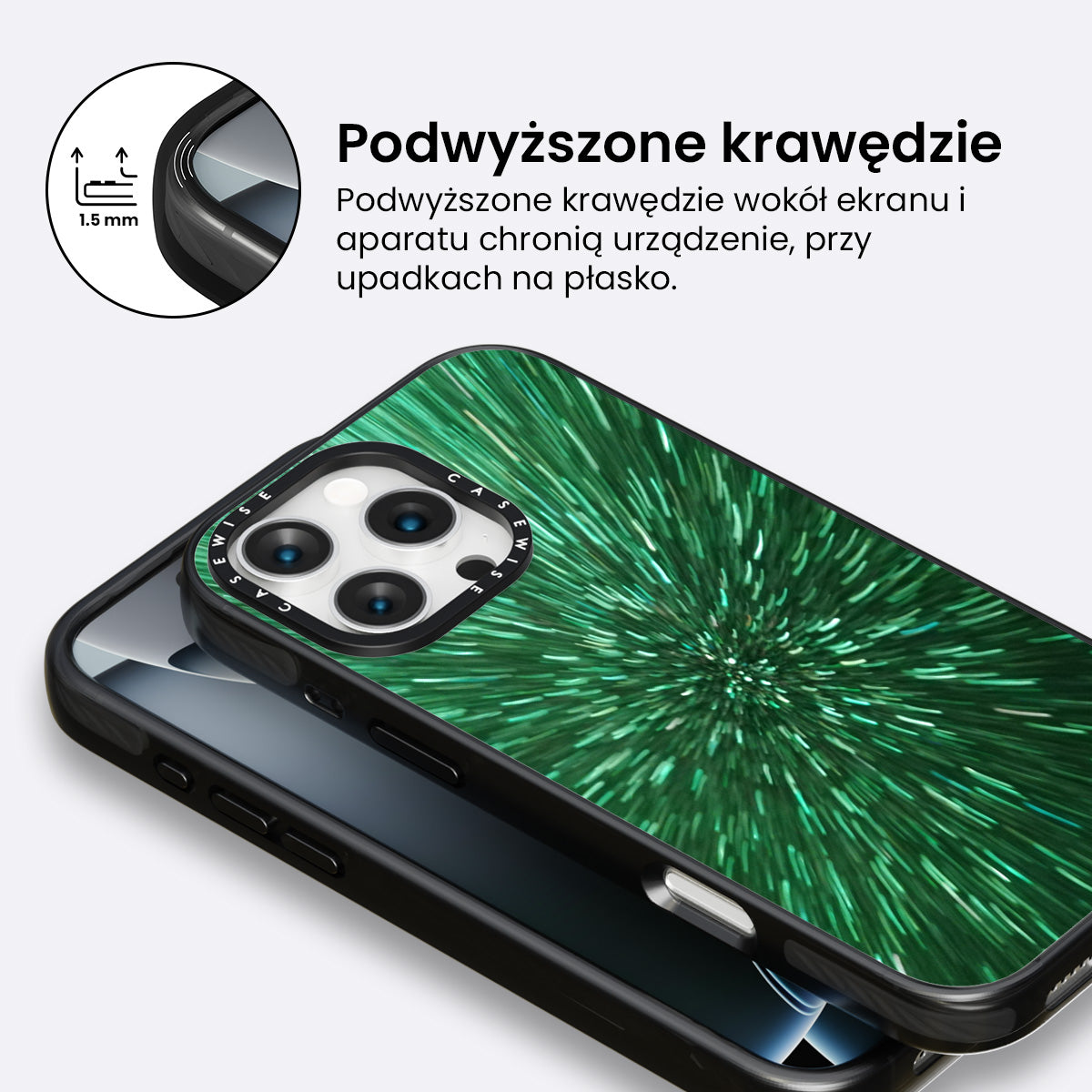 Brokat zielony - Etui