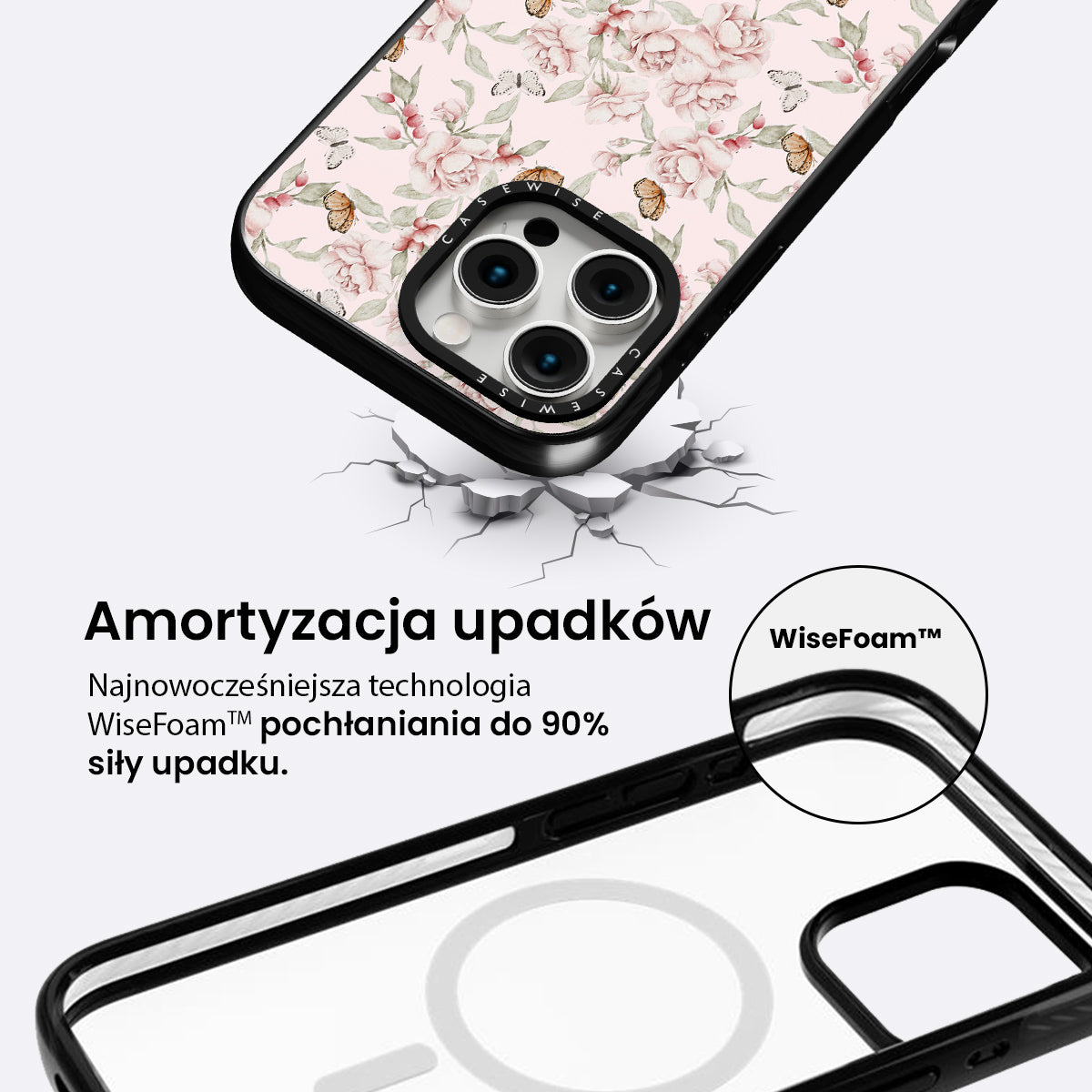 Różany ogród jasny róż - Etui