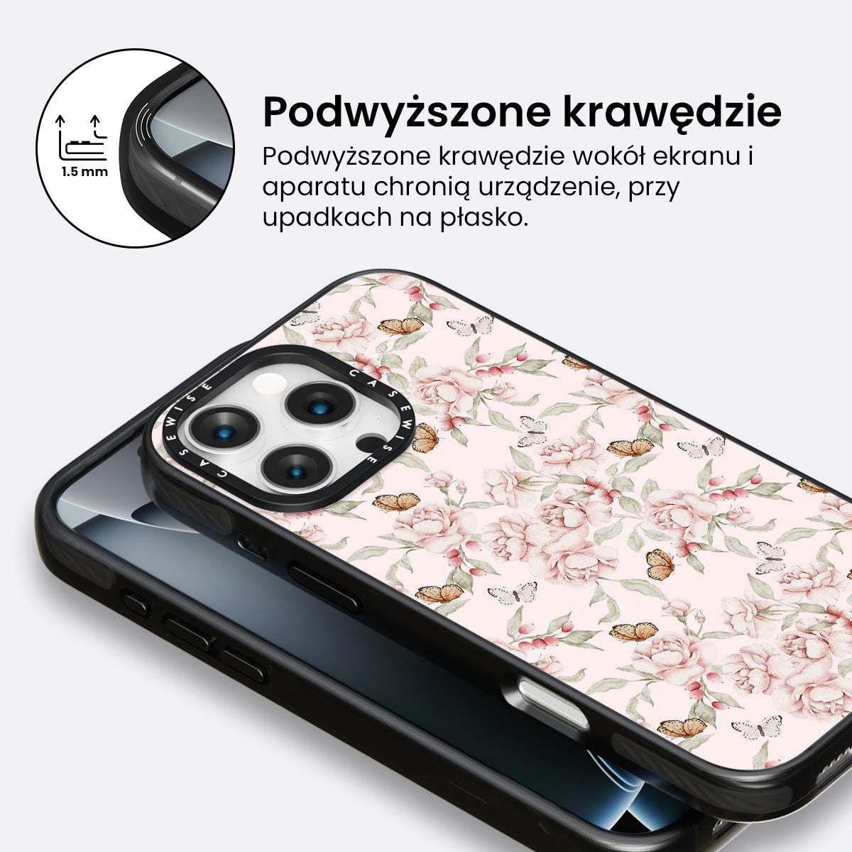 Różany ogród jasny róż - Etui