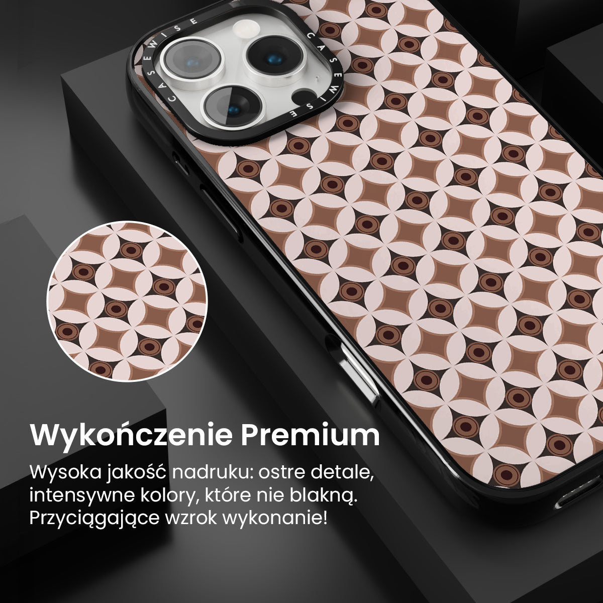 Wzór w stylu Mid Century Modern w okręgu - Etui