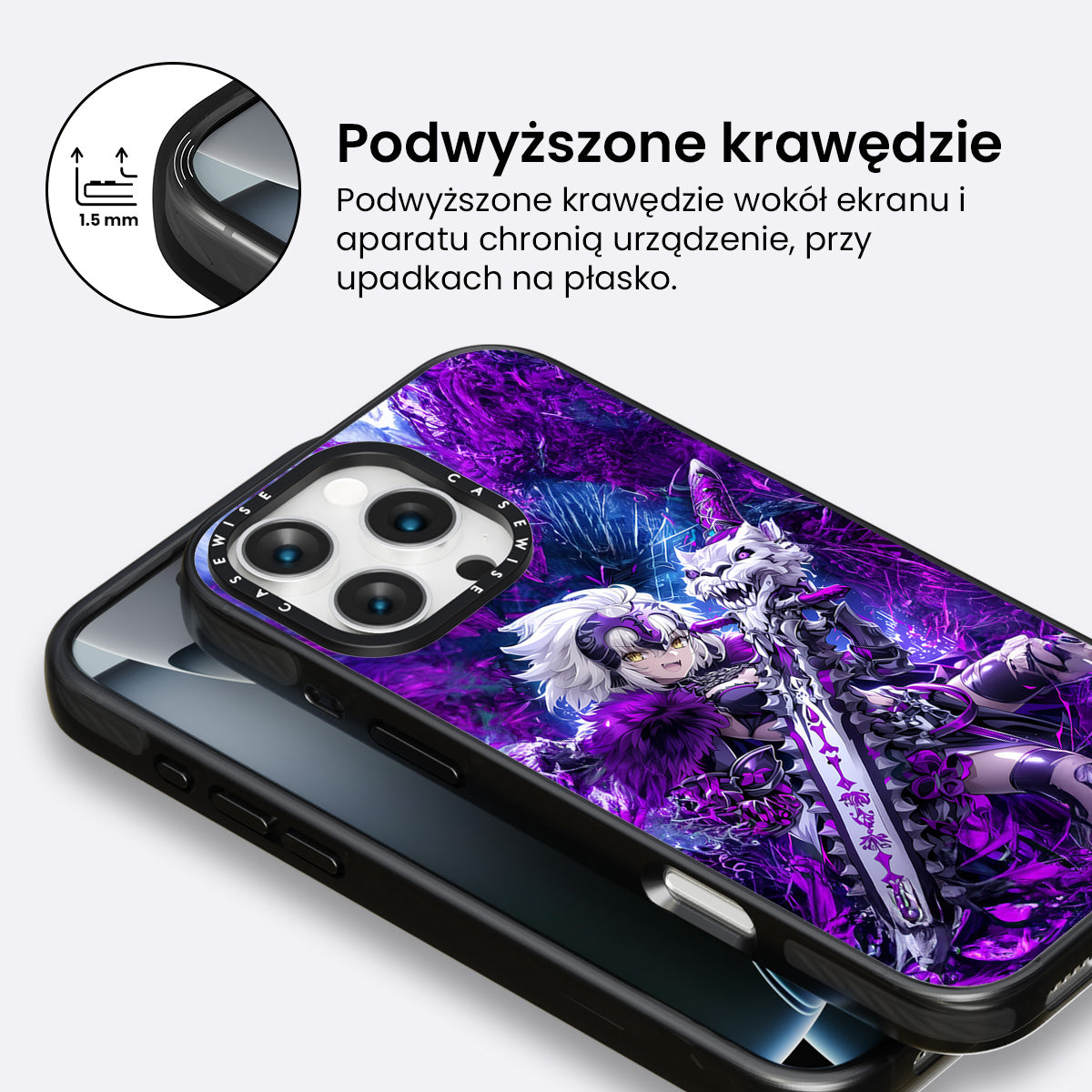 Dziewczyna Samuraj Fioletowy Wilk - Etui