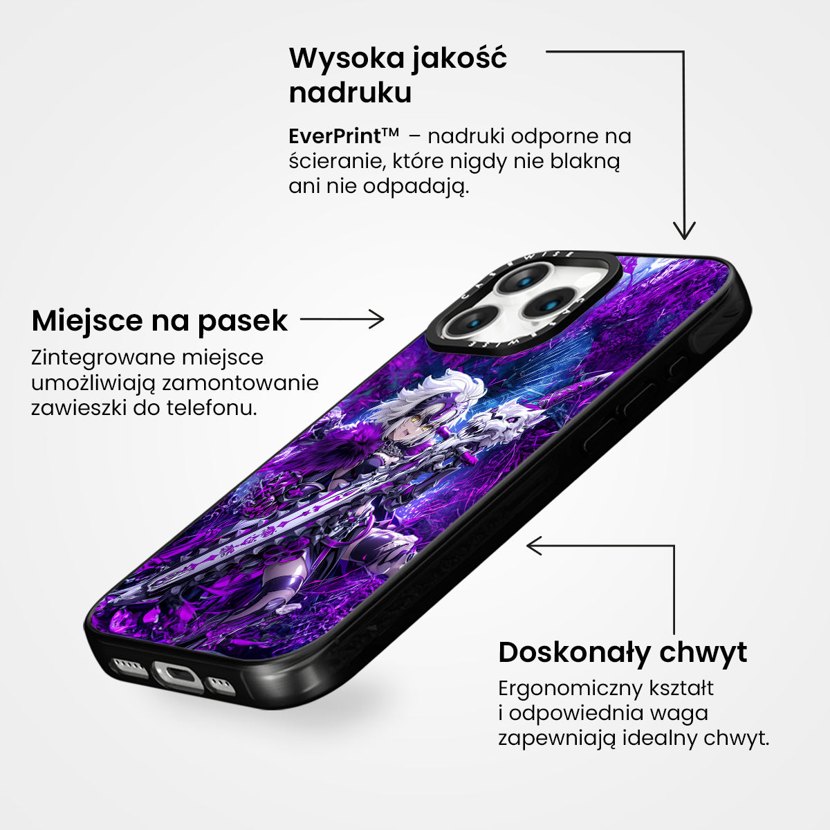 Dziewczyna Samuraj Fioletowy Wilk - Etui