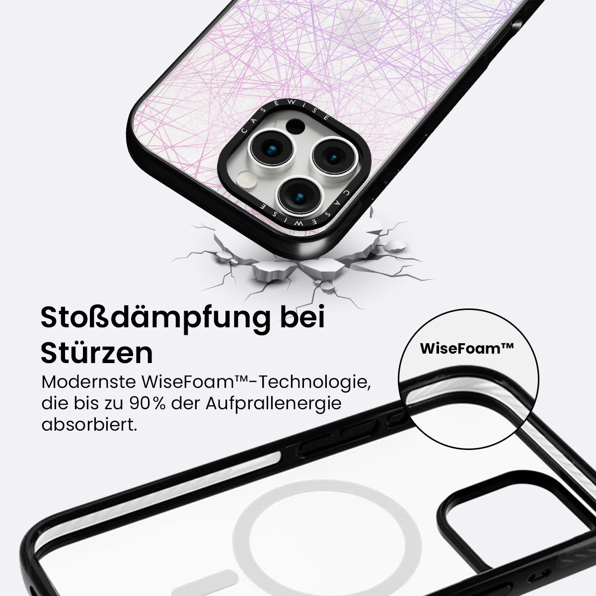 Różowe linie ombre - Etui