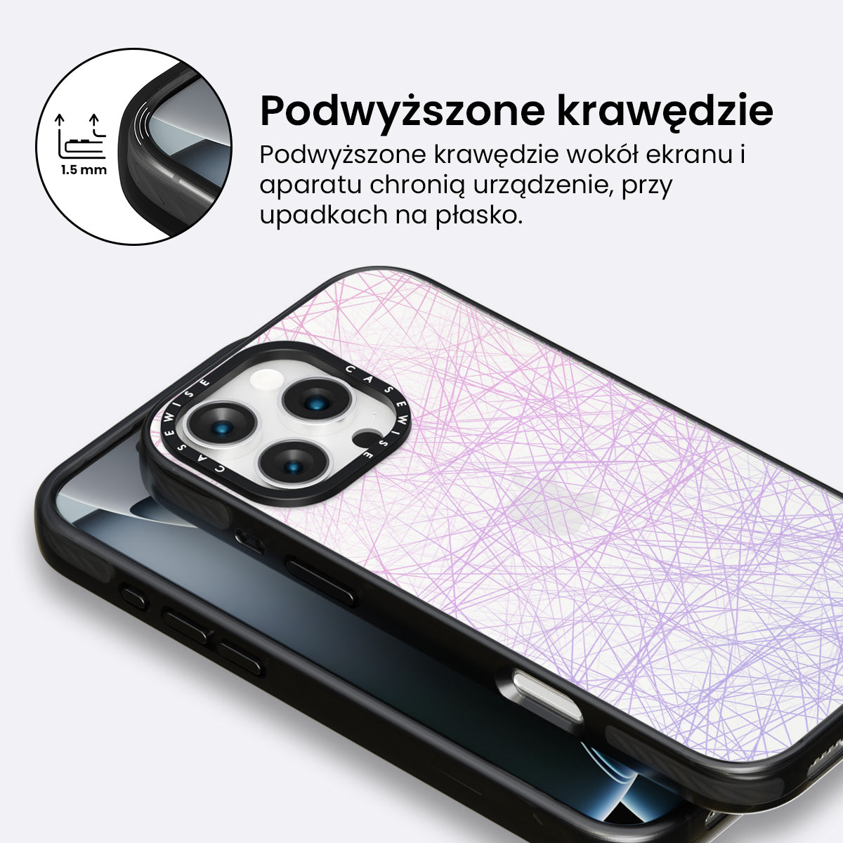 Różowe linie ombre - Etui