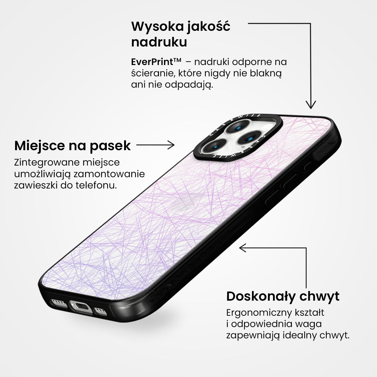 Różowe linie ombre - Etui