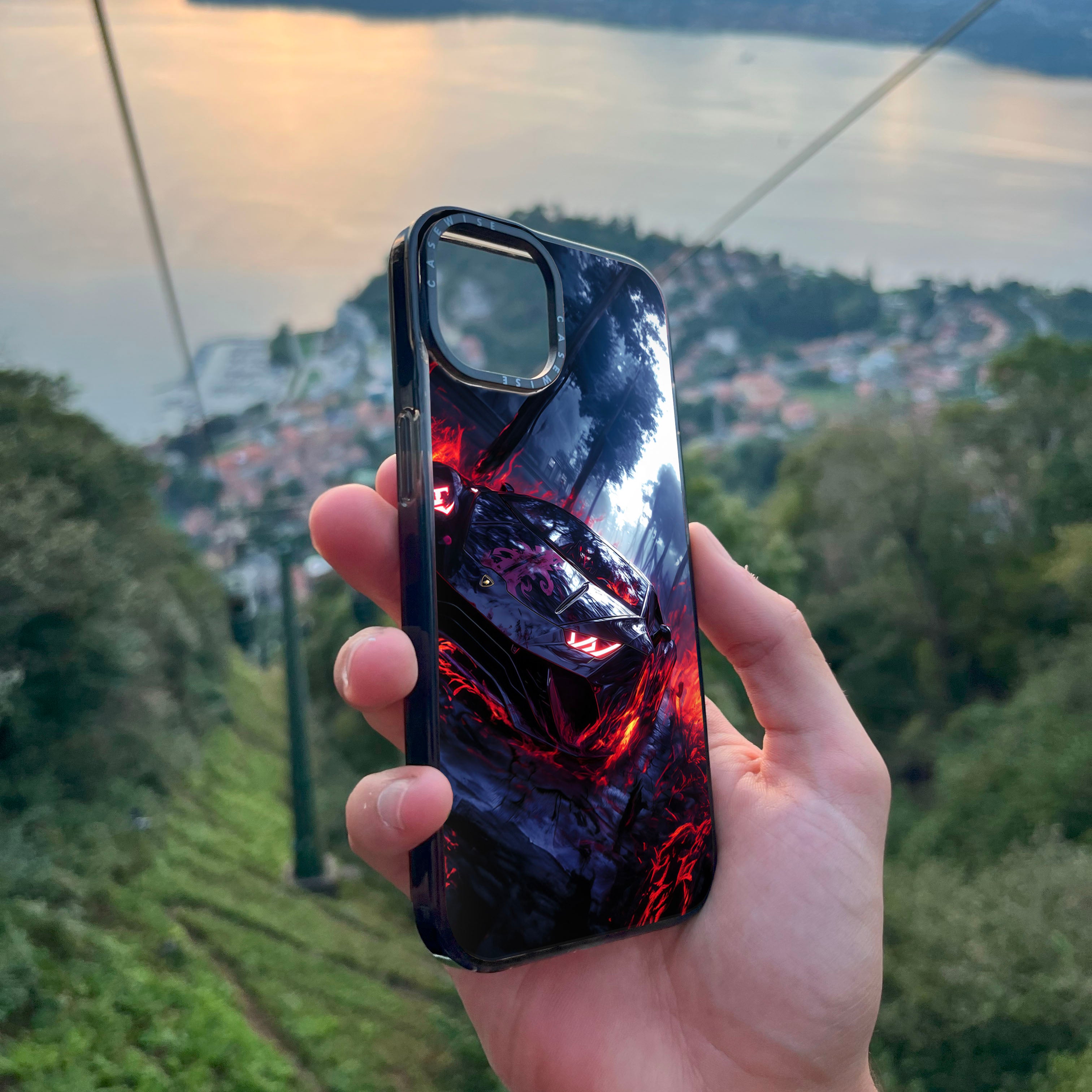Czarny magiczny samochód sportowy - Etui