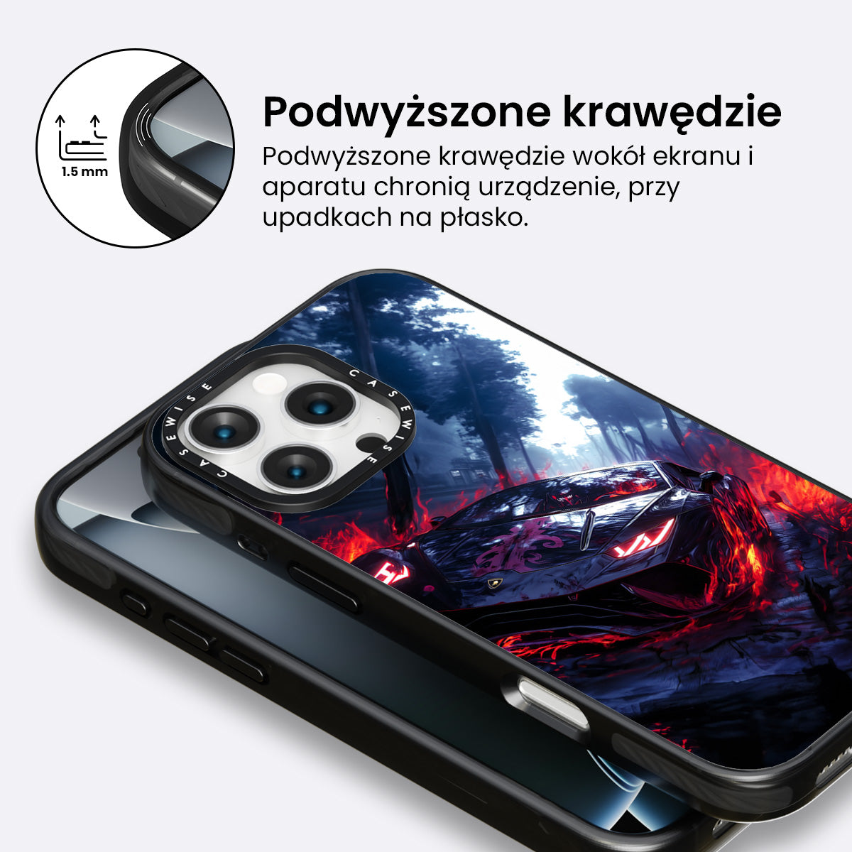 Czarny magiczny samochód sportowy - Etui