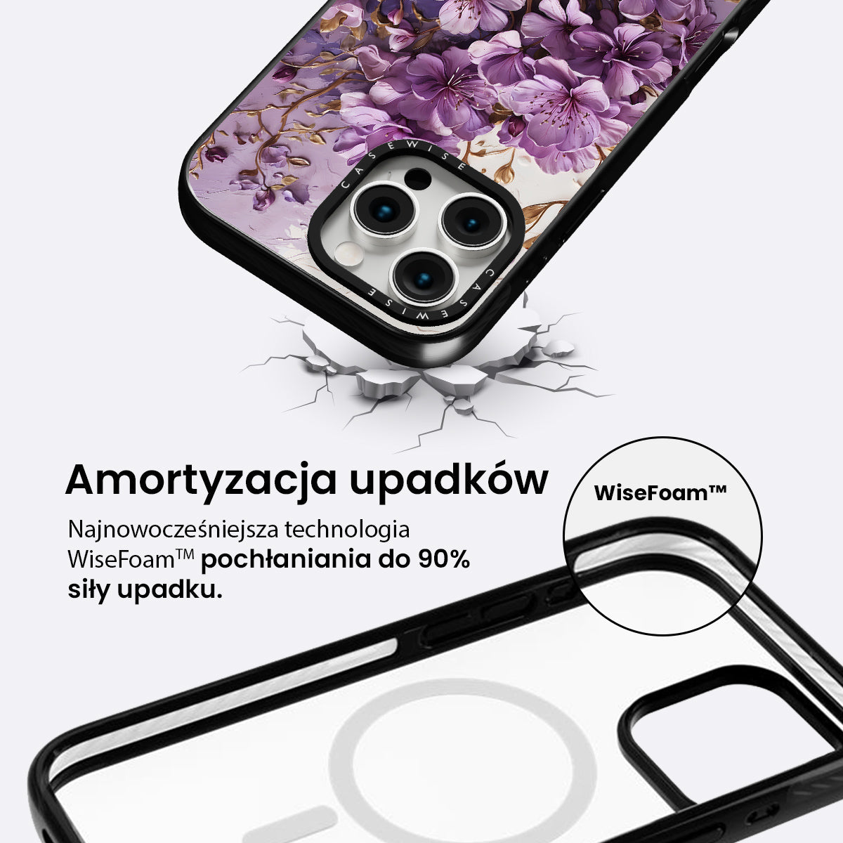 Fioletowe Kwiaty Impasto - Etui