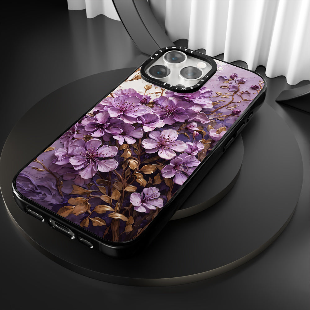 Fioletowe Kwiaty Impasto - Etui