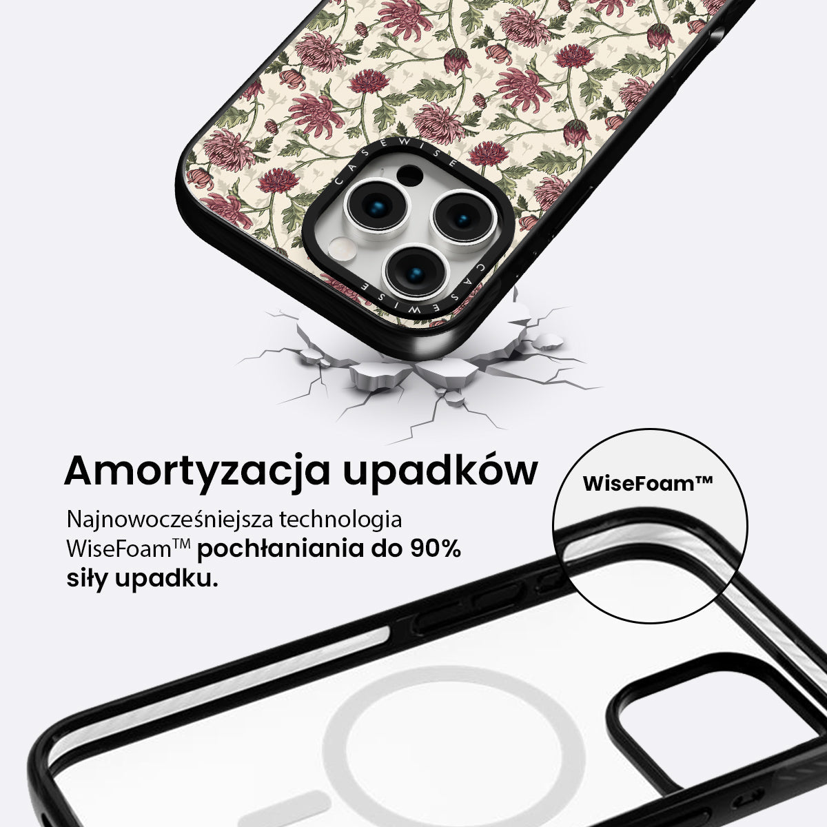 Peonies (kremowy) - Etui