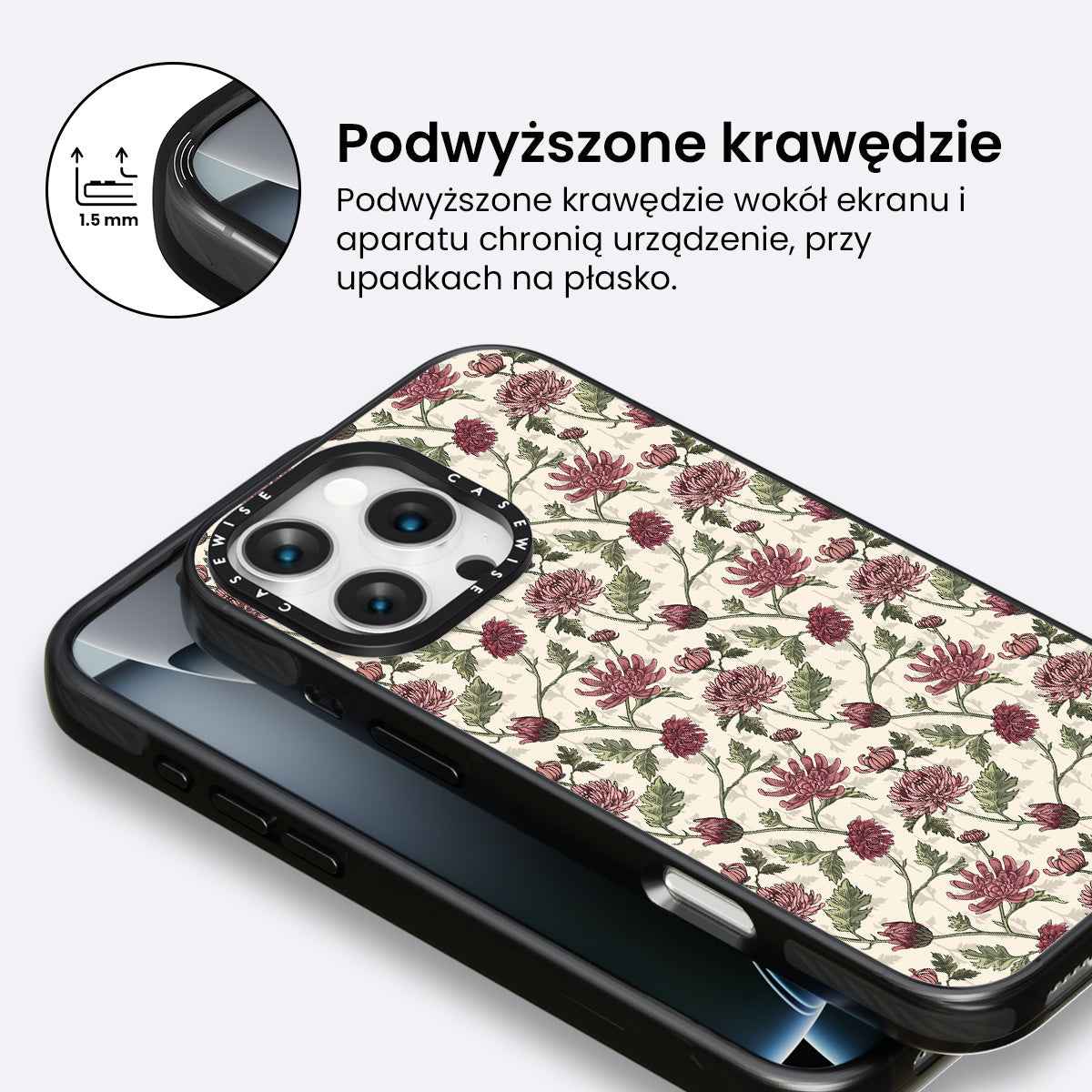 Peonies (kremowy) - Etui