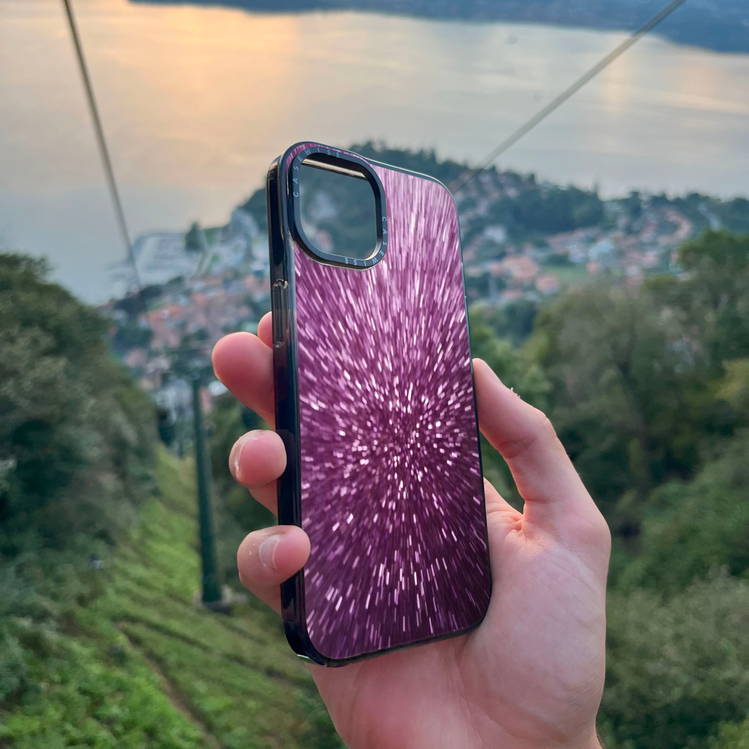 Brokat fioletowy - Etui