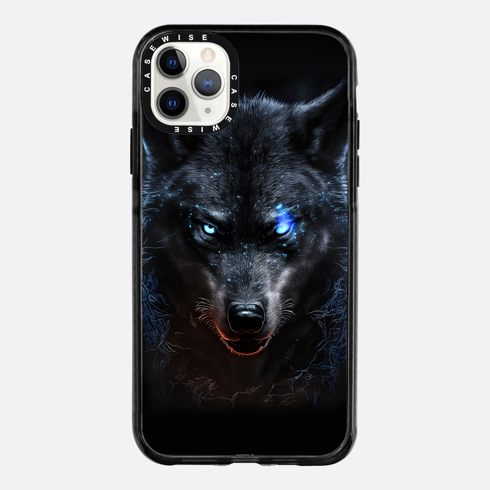 black angry Wolf blue eyes - Etui