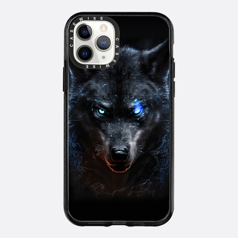 black angry Wolf blue eyes - Etui