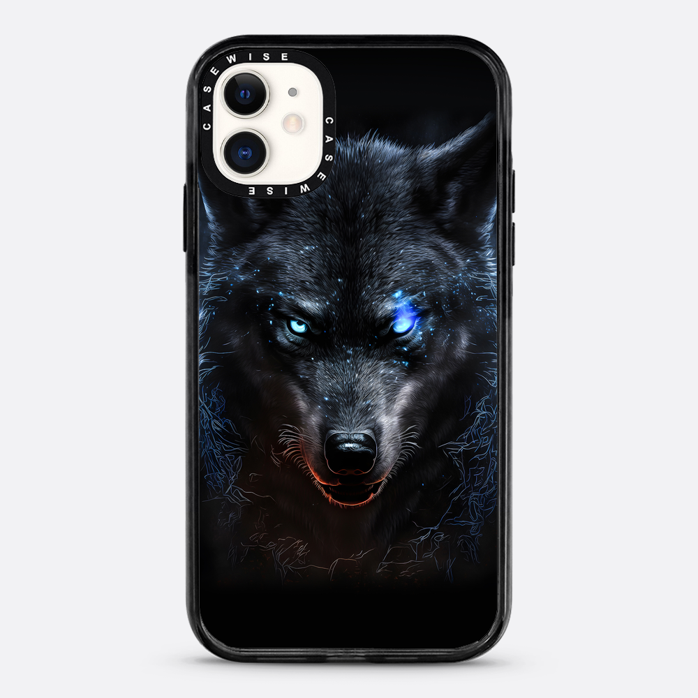 black angry Wolf blue eyes - Etui