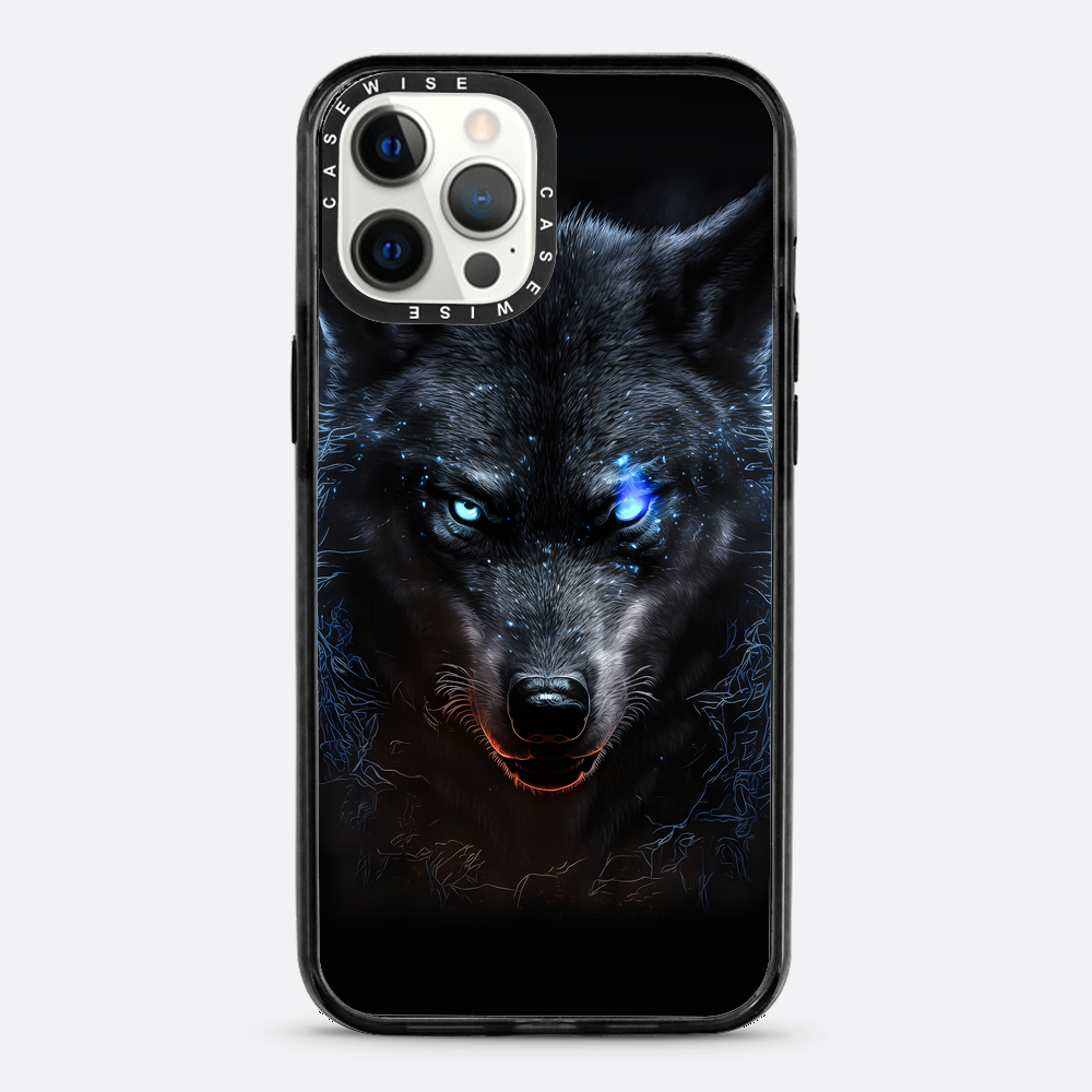 black angry Wolf blue eyes - Etui