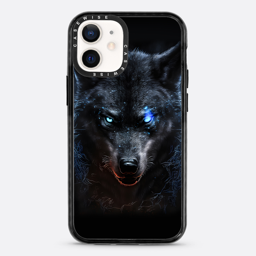 black angry Wolf blue eyes - Etui