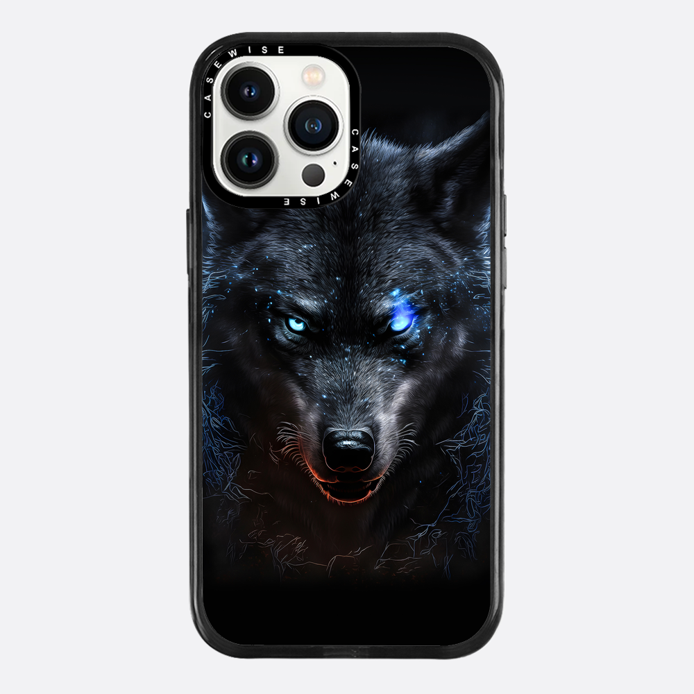 black angry Wolf blue eyes - Etui