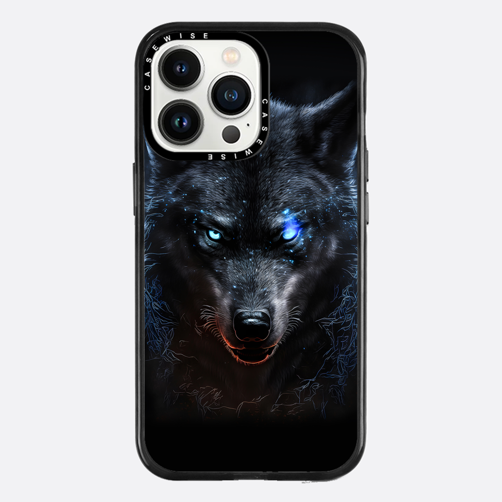 black angry Wolf blue eyes - Etui