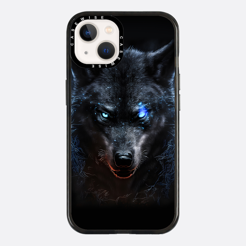 black angry Wolf blue eyes - Etui