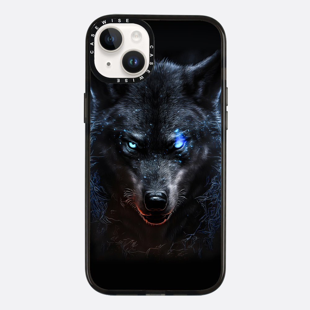black angry Wolf blue eyes - Etui