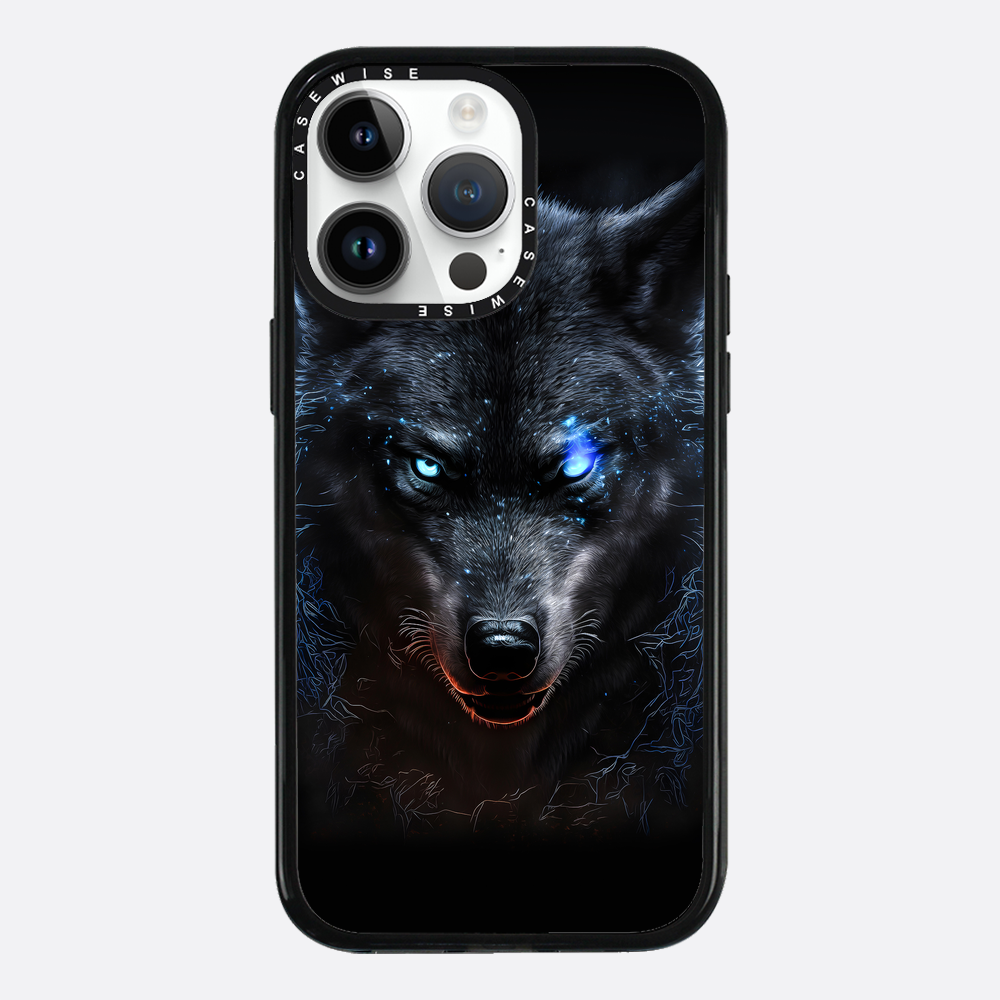 black angry Wolf blue eyes - Etui