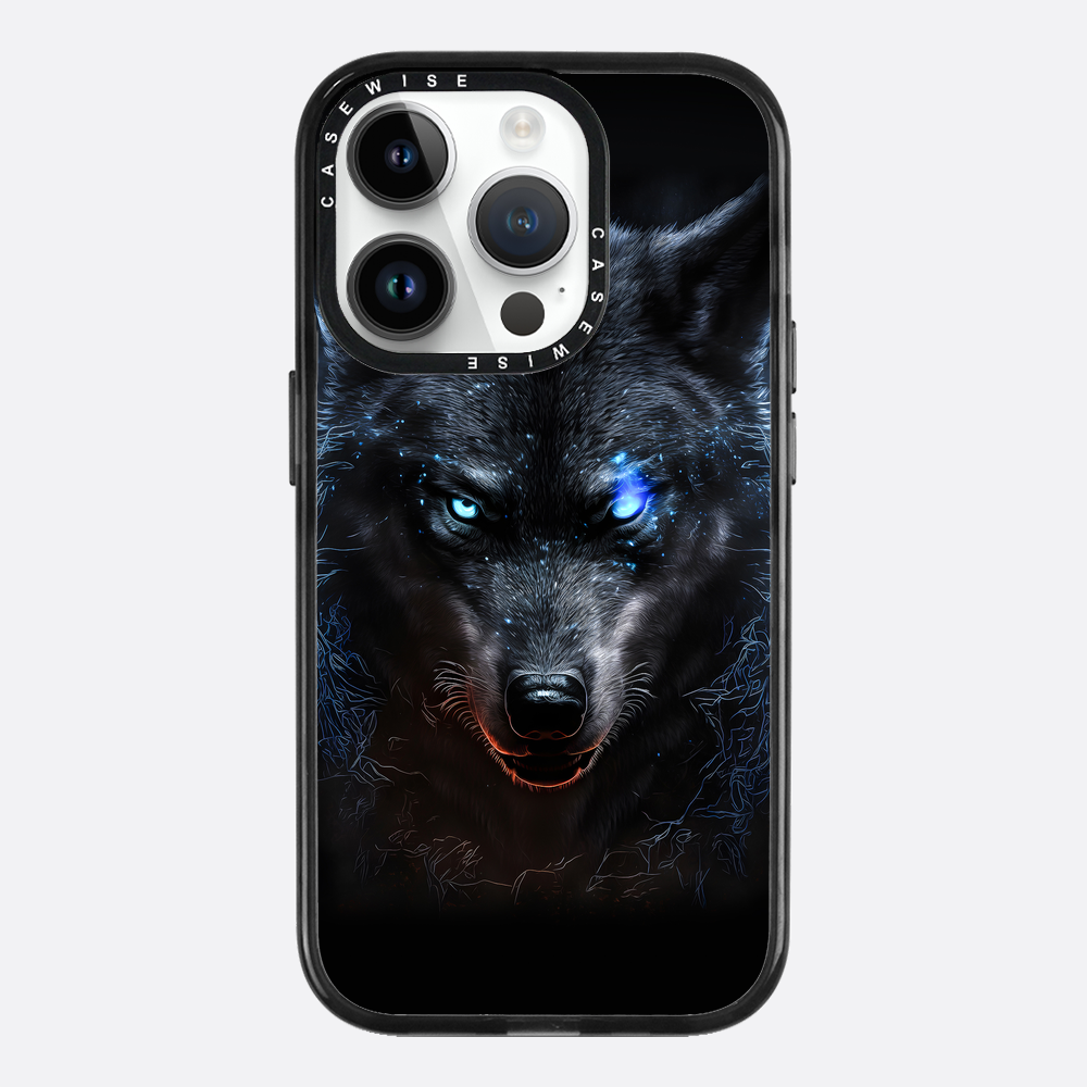 black angry Wolf blue eyes - Etui