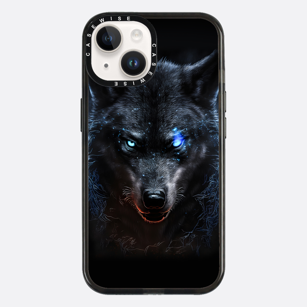 black angry Wolf blue eyes - Etui