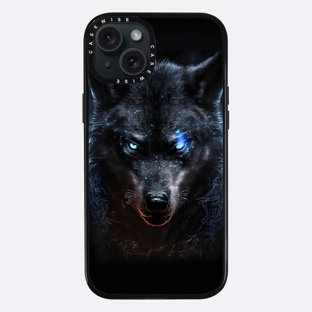 black angry Wolf blue eyes - Etui