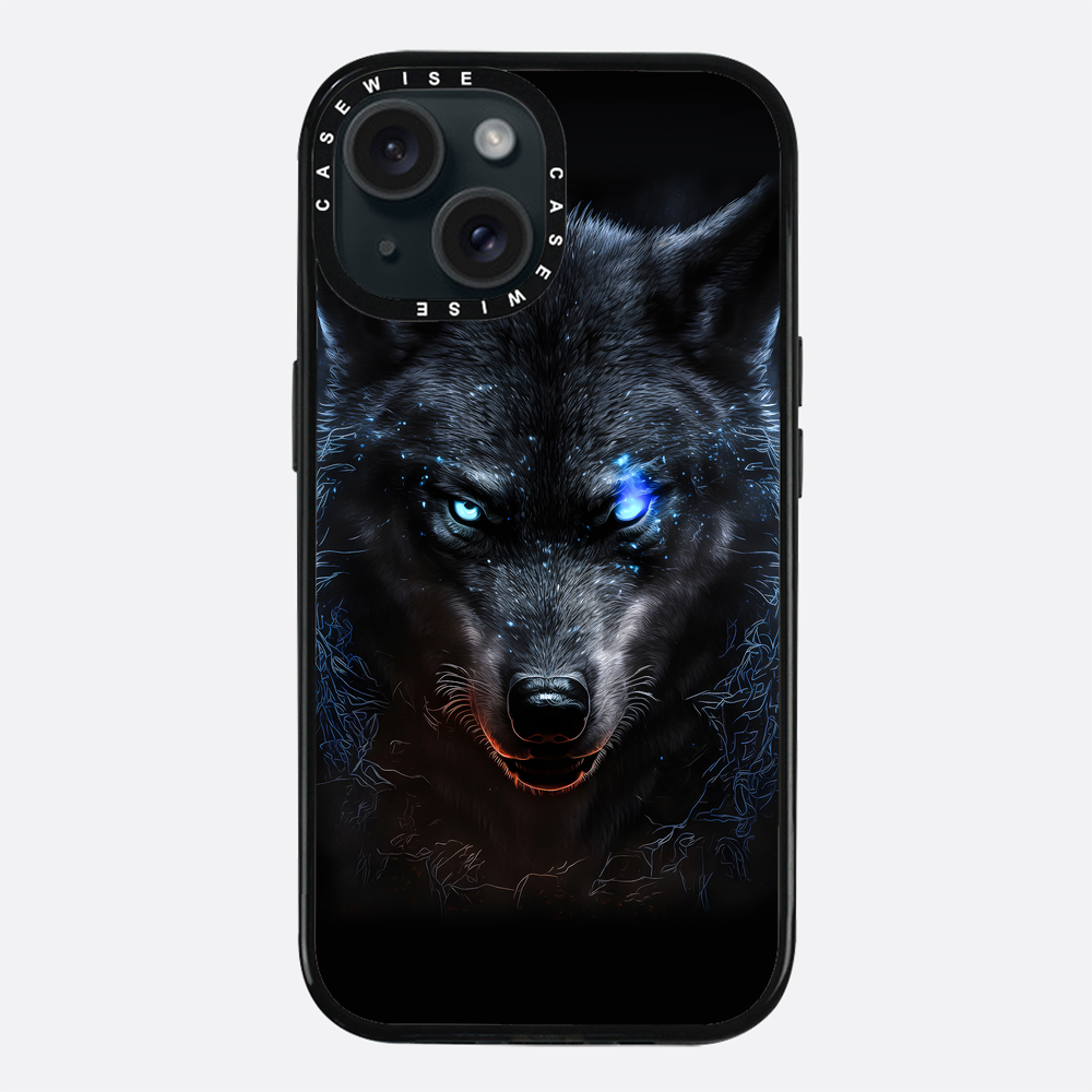 black angry Wolf blue eyes - Etui