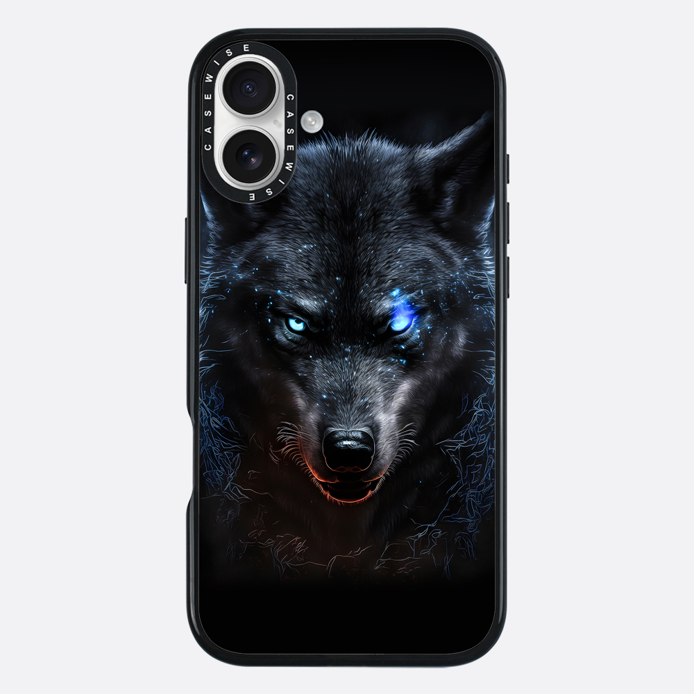 black angry Wolf blue eyes - Etui