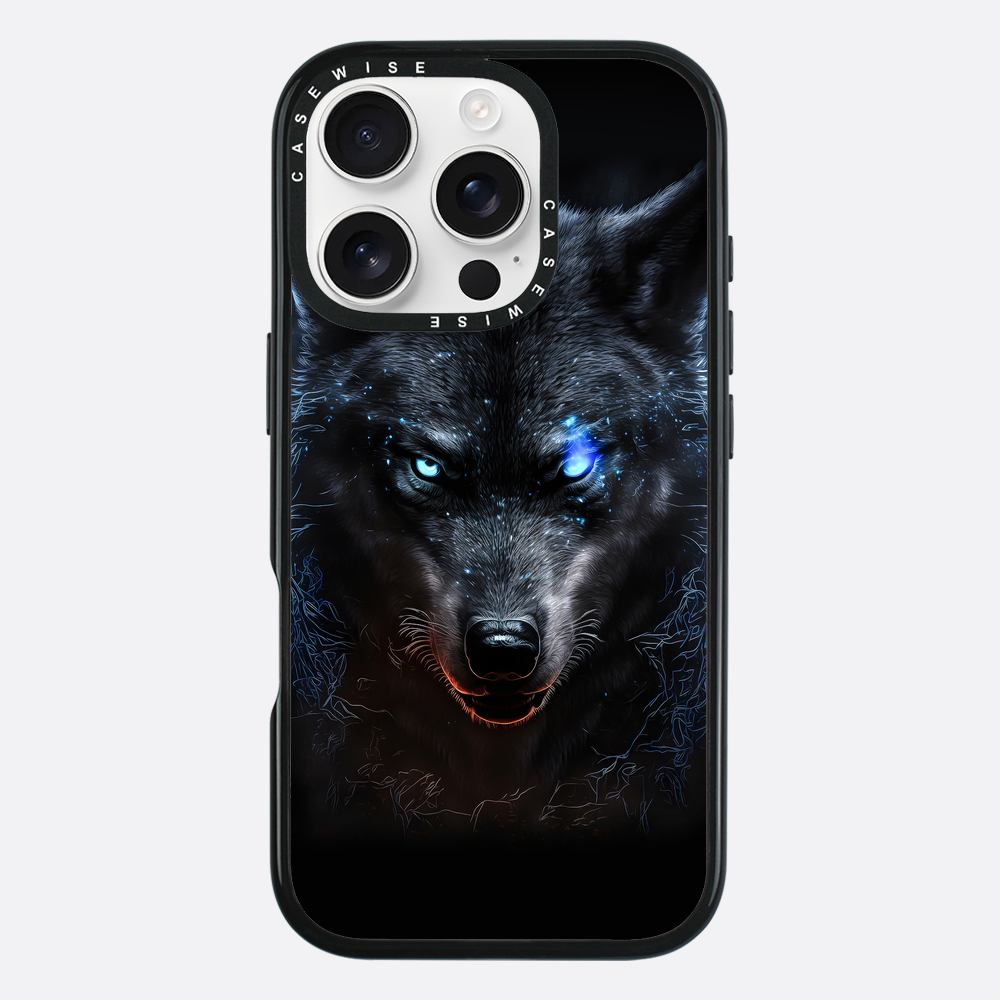 black angry Wolf blue eyes - Etui