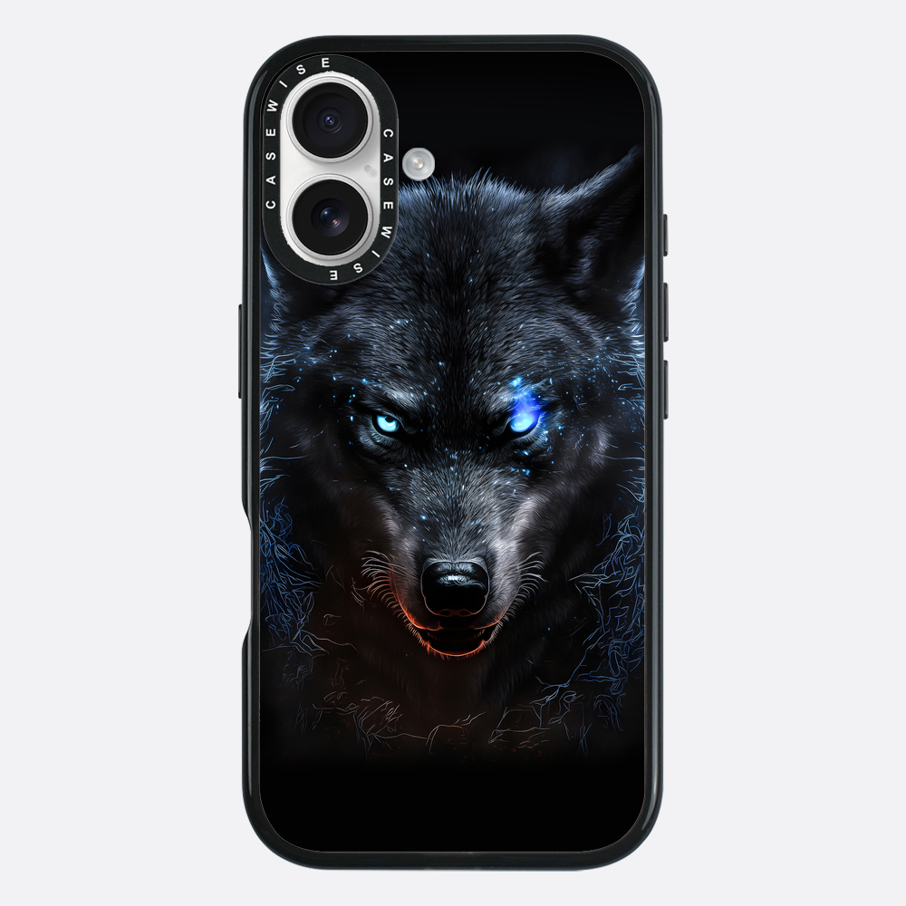 black angry Wolf blue eyes - Etui