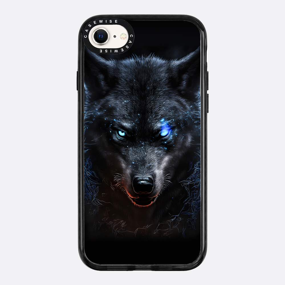 black angry Wolf blue eyes - Etui
