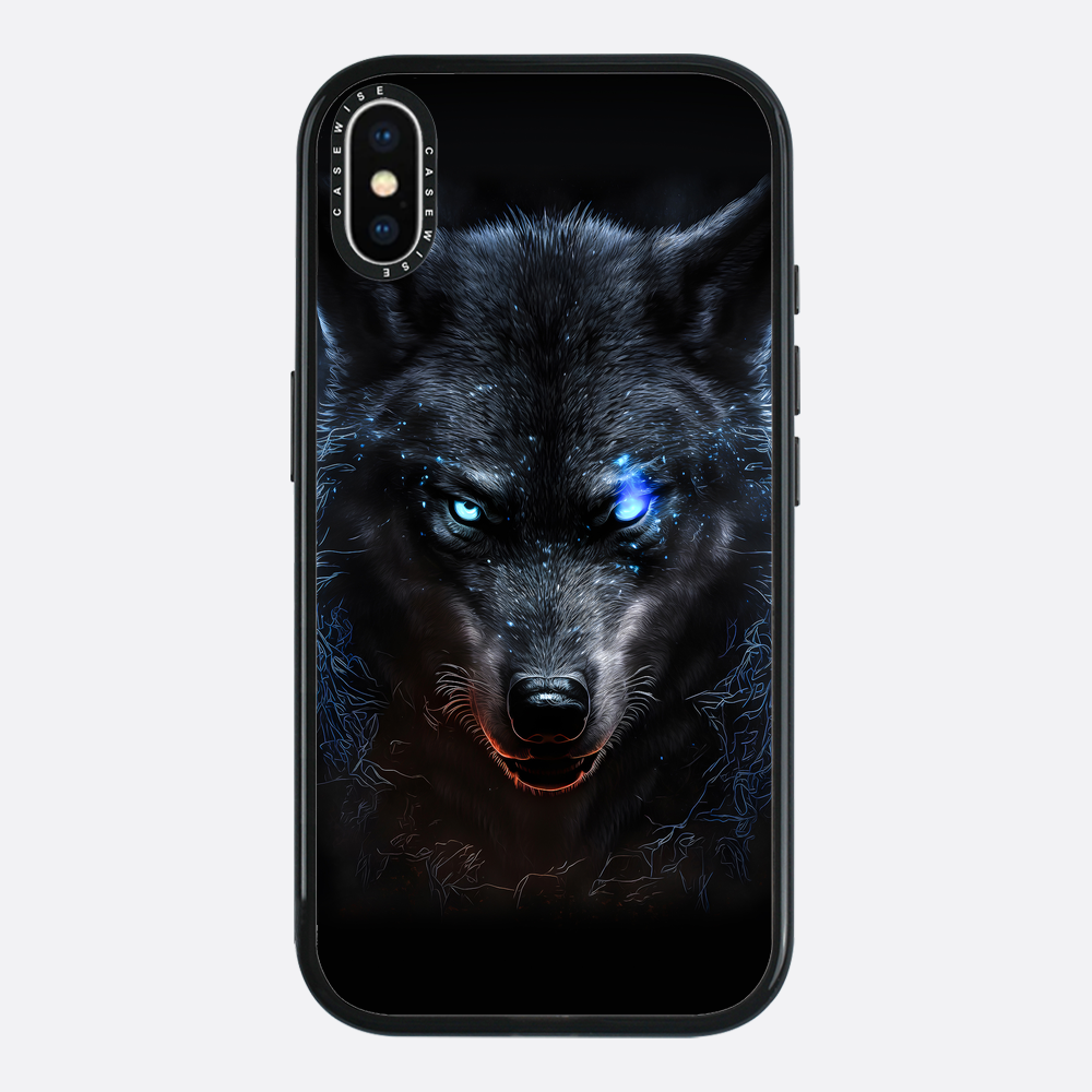 black angry Wolf blue eyes - Etui